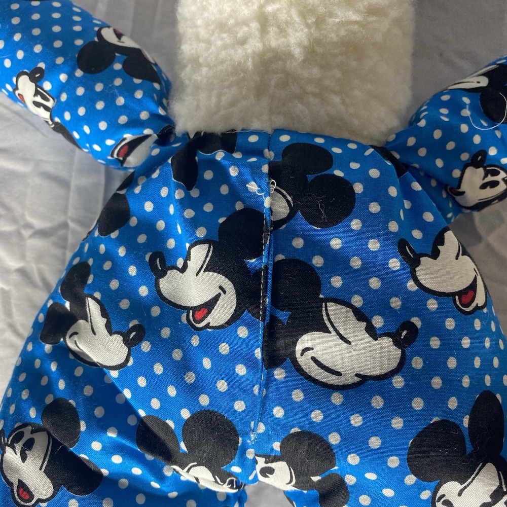 Vintage Mickey Mouse Bunny Plush Doll Blue Polka Dot Snowsuit Disney No Tags - Picture 6 of 8